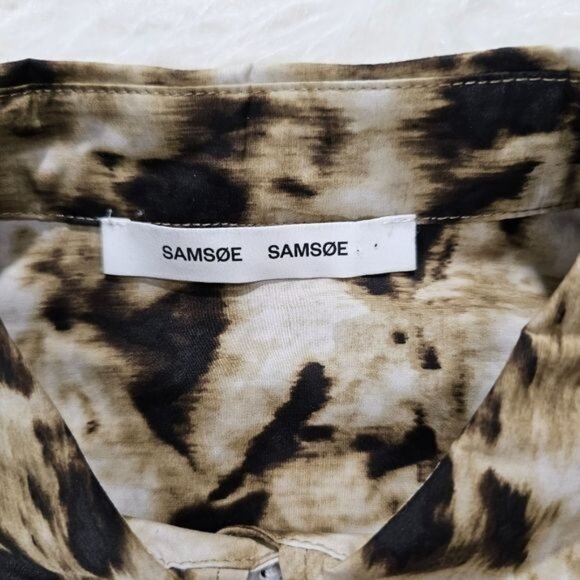 SAMSØE Samsoe Camo Clay Sleeveless Button Down Tea Shirt Small - Picture 5 of 13